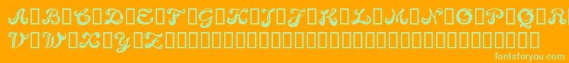 CandyBold-Schriftart – Grüne Schriften auf orangefarbenem Hintergrund