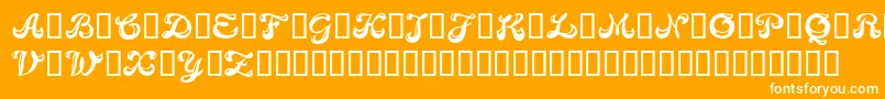 CandyBold-Schriftart – Weiße Schriften auf orangefarbenem Hintergrund