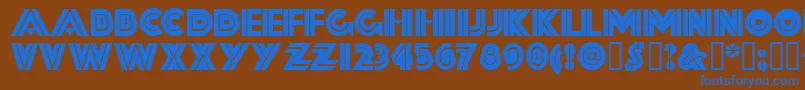 フォントFortssh – 茶色の背景に青い文字