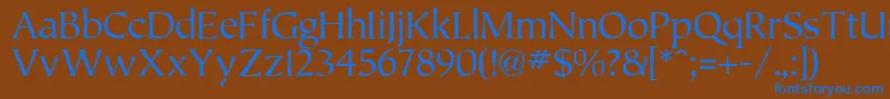 フォントTiplo – 茶色の背景に青い文字