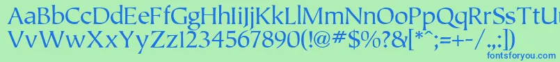 Tiplo Font – Blue Fonts on Green Background