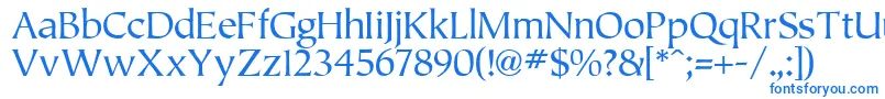 Tiplo-Schriftart – Blaue Schriften auf weißem Hintergrund