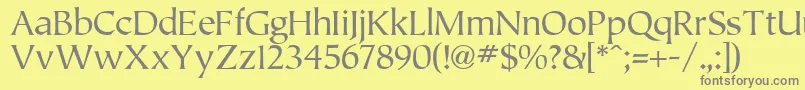 Tiplo-Schriftart – Graue Schriften auf gelbem Hintergrund