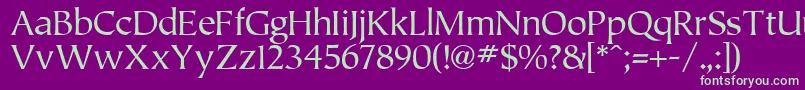 Tiplo-fontti – vihreät fontit violetilla taustalla