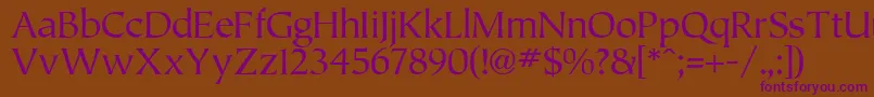 Tiplo-fontti – violetit fontit ruskealla taustalla