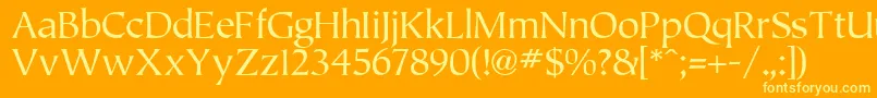 フォントTiplo – オレンジの背景に黄色の文字
