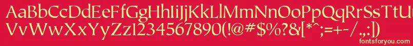 Tiplo-fontti – keltaiset fontit punaisella taustalla