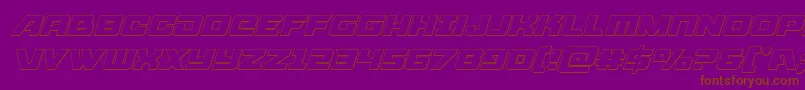 Fonte Aircruiseroutital – fontes marrons em um fundo roxo