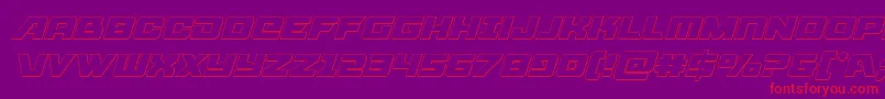 フォントAircruiseroutital – 紫の背景に赤い文字