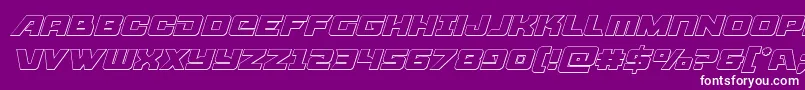 Шрифт Aircruiseroutital – белые шрифты на фиолетовом фоне