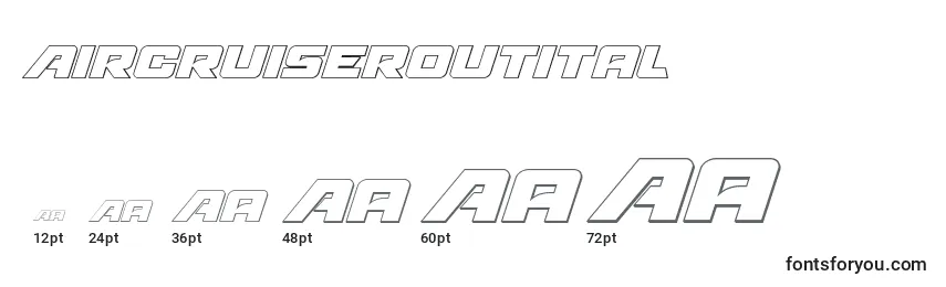 Размеры шрифта Aircruiseroutital