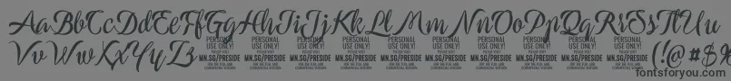 PresideboldPersonalUse Font – Black Fonts on Gray Background