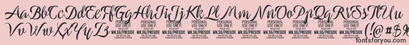 PresideboldPersonalUse Font – Black Fonts on Pink Background