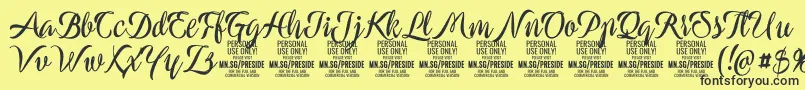 PresideboldPersonalUse Font – Black Fonts on Yellow Background