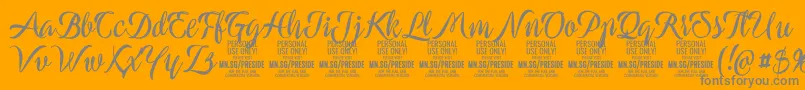 PresideboldPersonalUse Font – Gray Fonts on Orange Background