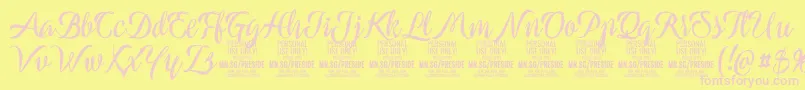 PresideboldPersonalUse-Schriftart – Rosa Schriften auf gelbem Hintergrund