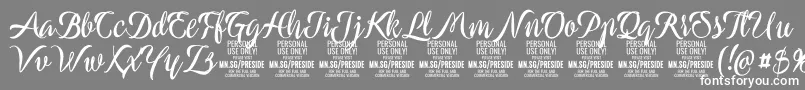 PresideboldPersonalUse Font – White Fonts on Gray Background