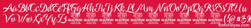 PresideboldPersonalUse Font – White Fonts on Red Background