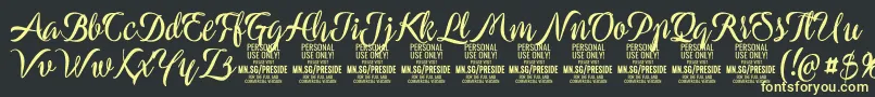 PresideboldPersonalUse Font – Yellow Fonts on Black Background