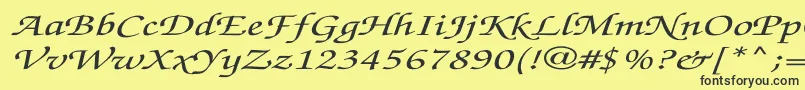 ZapfchanceryMediumitalicEx Font – Black Fonts on Yellow Background