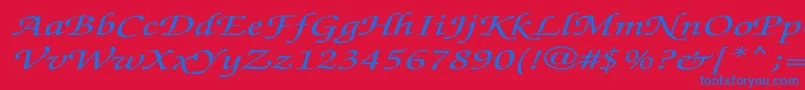 ZapfchanceryMediumitalicEx Font – Blue Fonts on Red Background