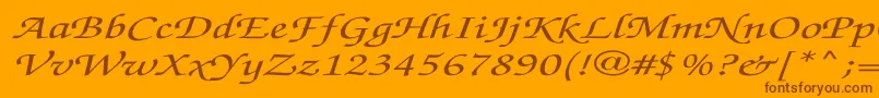 ZapfchanceryMediumitalicEx Font – Brown Fonts on Orange Background