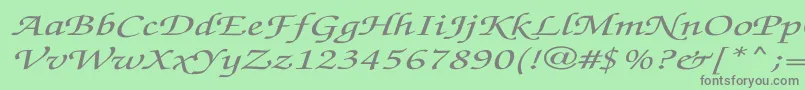 ZapfchanceryMediumitalicEx Font – Gray Fonts on Green Background