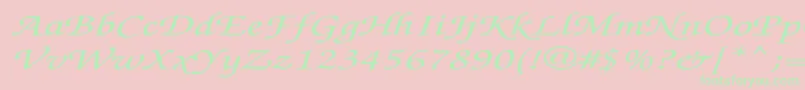 ZapfchanceryMediumitalicEx Font – Green Fonts on Pink Background