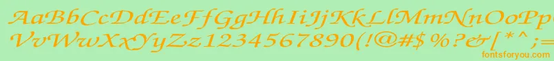 ZapfchanceryMediumitalicEx Font – Orange Fonts on Green Background