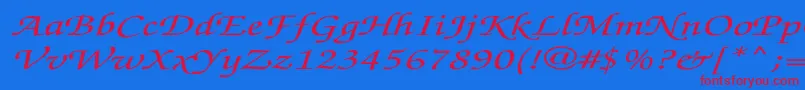 ZapfchanceryMediumitalicEx Font – Red Fonts on Blue Background