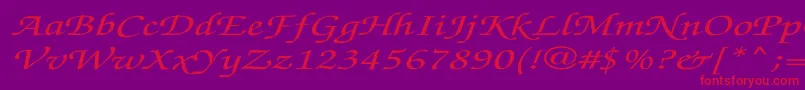 ZapfchanceryMediumitalicEx-Schriftart – Rote Schriften auf violettem Hintergrund