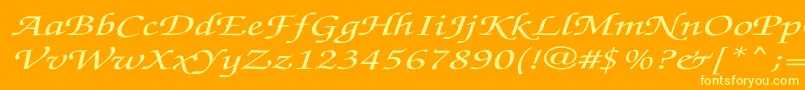 ZapfchanceryMediumitalicEx-Schriftart – Gelbe Schriften auf orangefarbenem Hintergrund