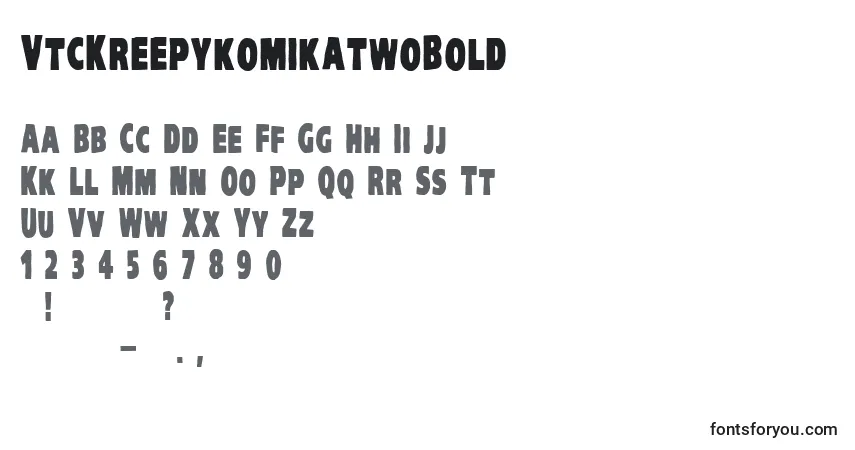 A fonte VtcKreepykomikatwoBold – alfabeto, números, caracteres especiais