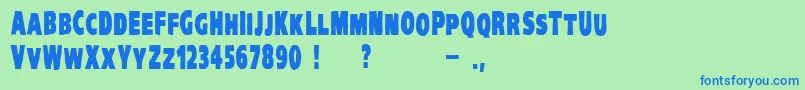 VtcKreepykomikatwoBold Font – Blue Fonts on Green Background