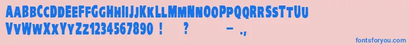 VtcKreepykomikatwoBold Font – Blue Fonts on Pink Background