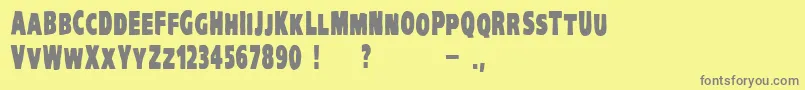 VtcKreepykomikatwoBold Font – Gray Fonts on Yellow Background