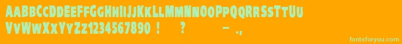 VtcKreepykomikatwoBold Font – Green Fonts on Orange Background