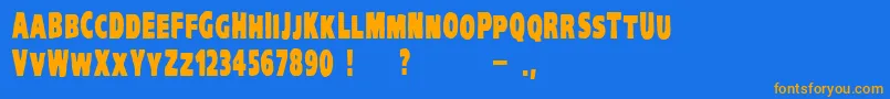 Шрифт VtcKreepykomikatwoBold – оранжевые шрифты на синем фоне