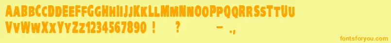 VtcKreepykomikatwoBold Font – Orange Fonts on Yellow Background