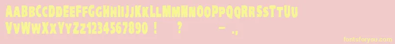 VtcKreepykomikatwoBold Font – Yellow Fonts on Pink Background