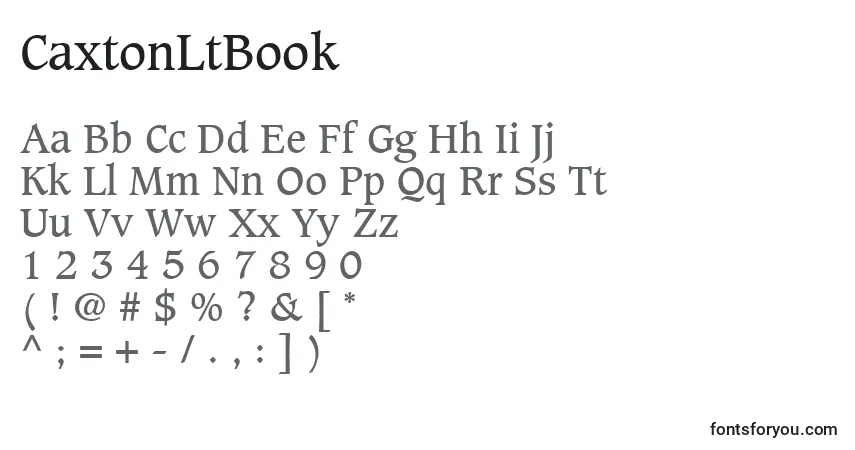 A fonte CaxtonLtBook – alfabeto, números, caracteres especiais