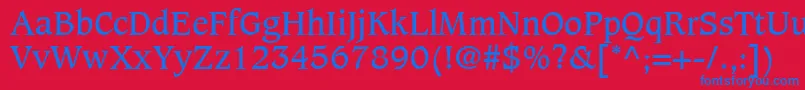 CaxtonLtBook Font – Blue Fonts on Red Background