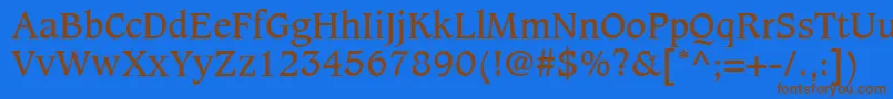Шрифт CaxtonLtBook – коричневые шрифты на синем фоне