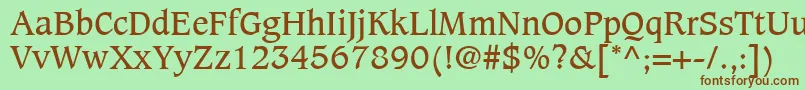 CaxtonLtBook Font – Brown Fonts on Green Background