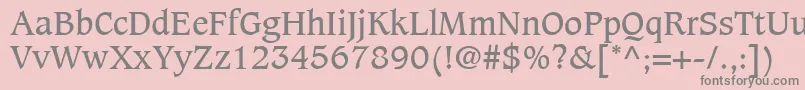 Fonte CaxtonLtBook – fontes cinzas em um fundo rosa