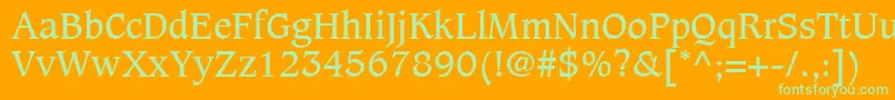 More about CaxtonLtBook Font CaxtonLtBook Font – Green Fonts on Orange Background