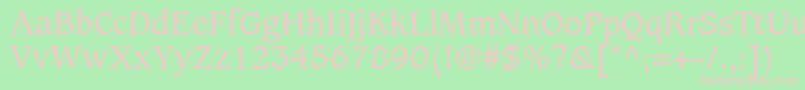CaxtonLtBook Font – Pink Fonts on Green Background