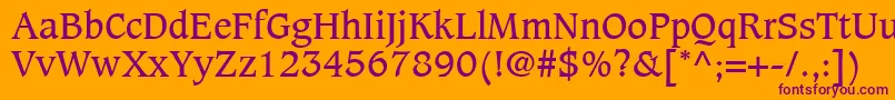 CaxtonLtBook Font – Purple Fonts on Orange Background