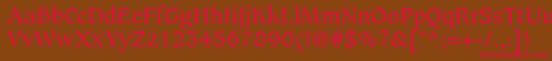 CaxtonLtBook Font – Red Fonts on Brown Background