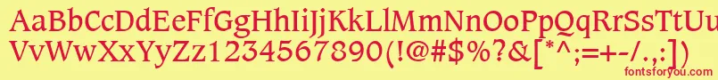 CaxtonLtBook Font – Red Fonts on Yellow Background